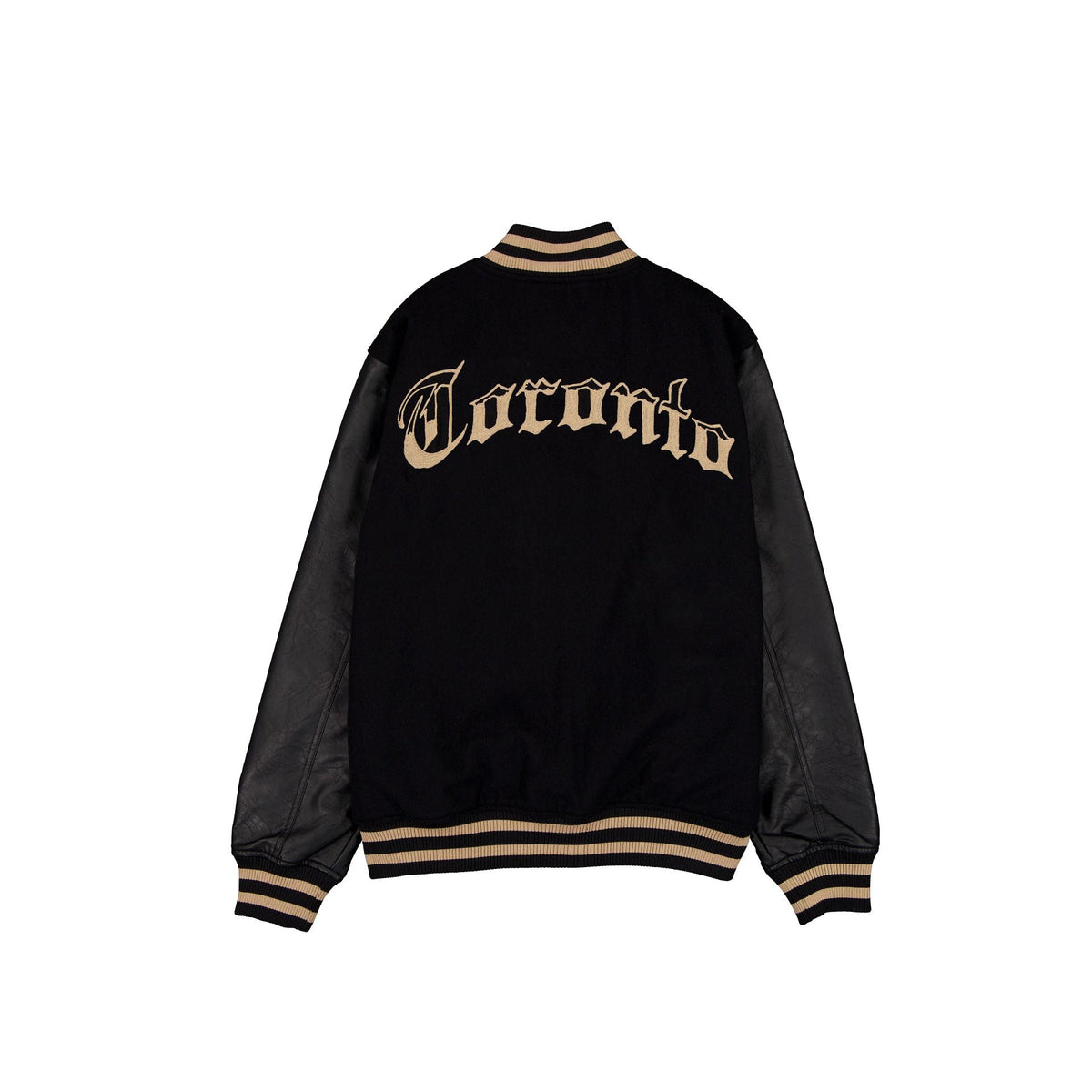 Toronto Blue Jays Gothic Lettering Black Wool Varsity Jacket