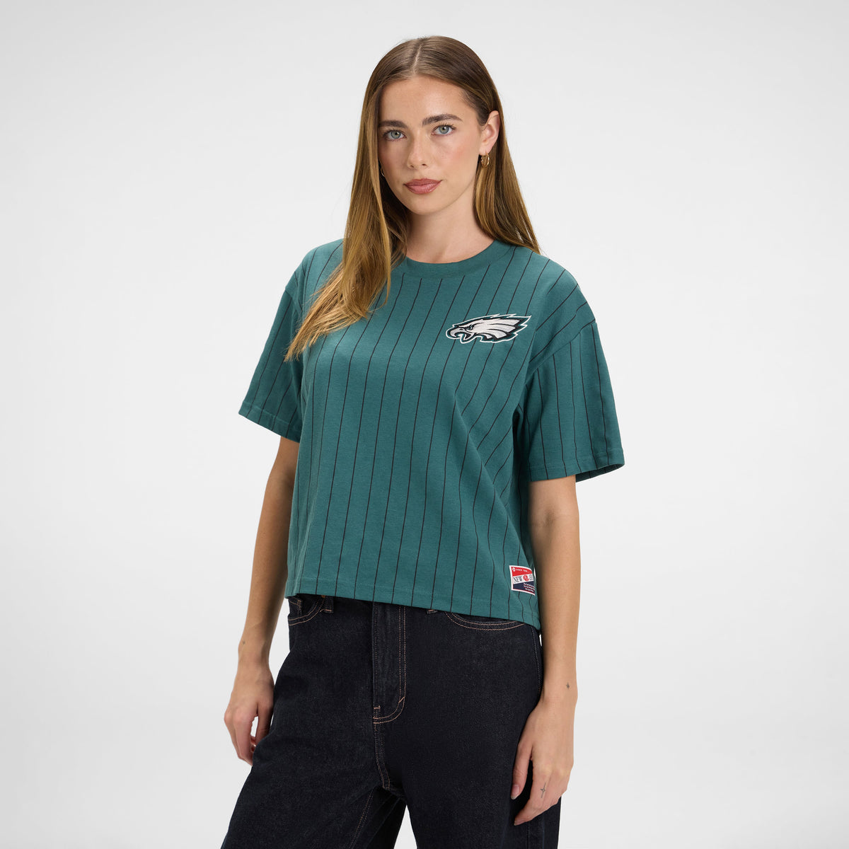 Dallas Cowboys Throwback Women's Cropped Pinstripe T-Shirt