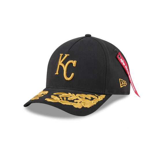 Alpha Industries x Kansas City Royals Black 9FORTY M-Crown A-Frame Snapback Hat