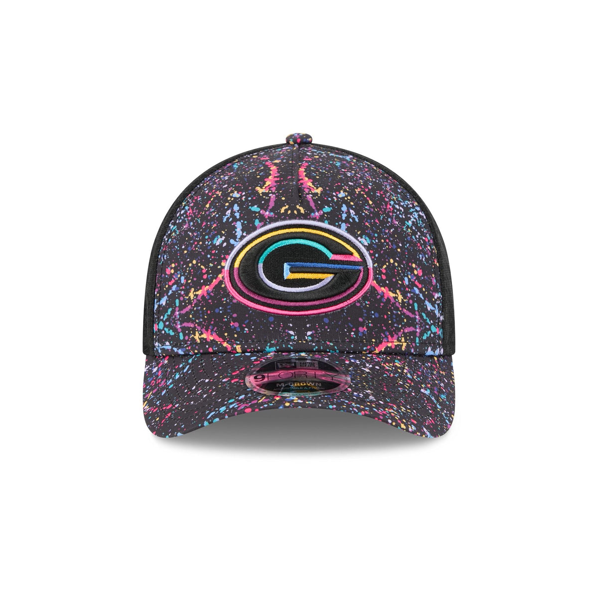 Green Bay Packers 2025 Crucial Catch 9FORTY M-Crown A-Frame Trucker Hat