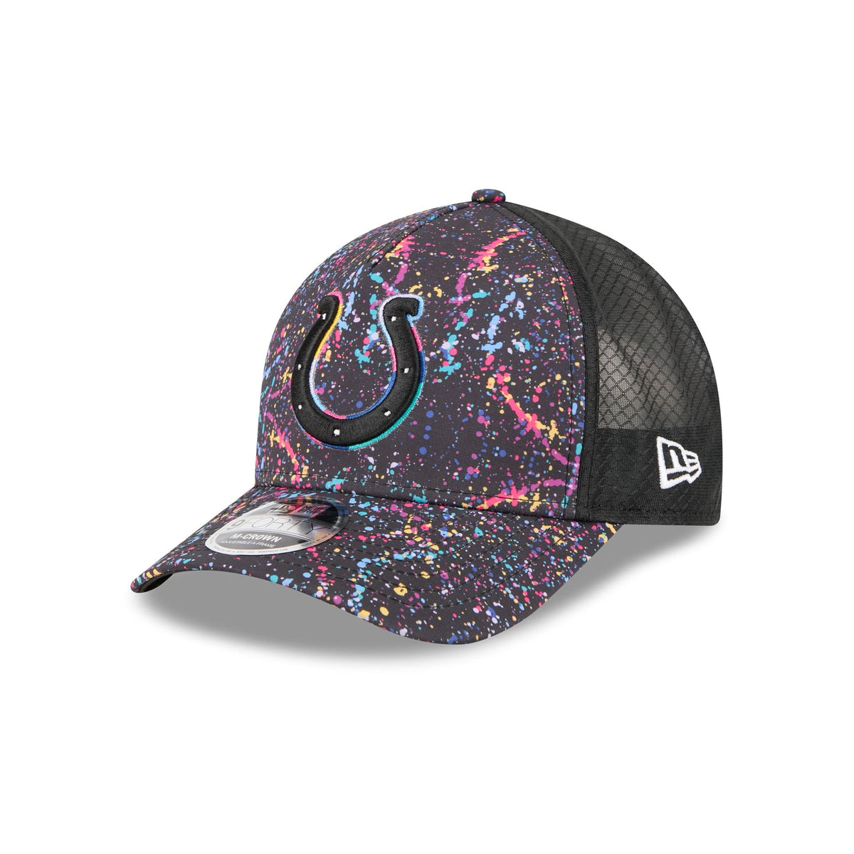 Indianapolis Colts 2025 Crucial Catch 9FORTY M-Crown A-Frame Trucker Hat