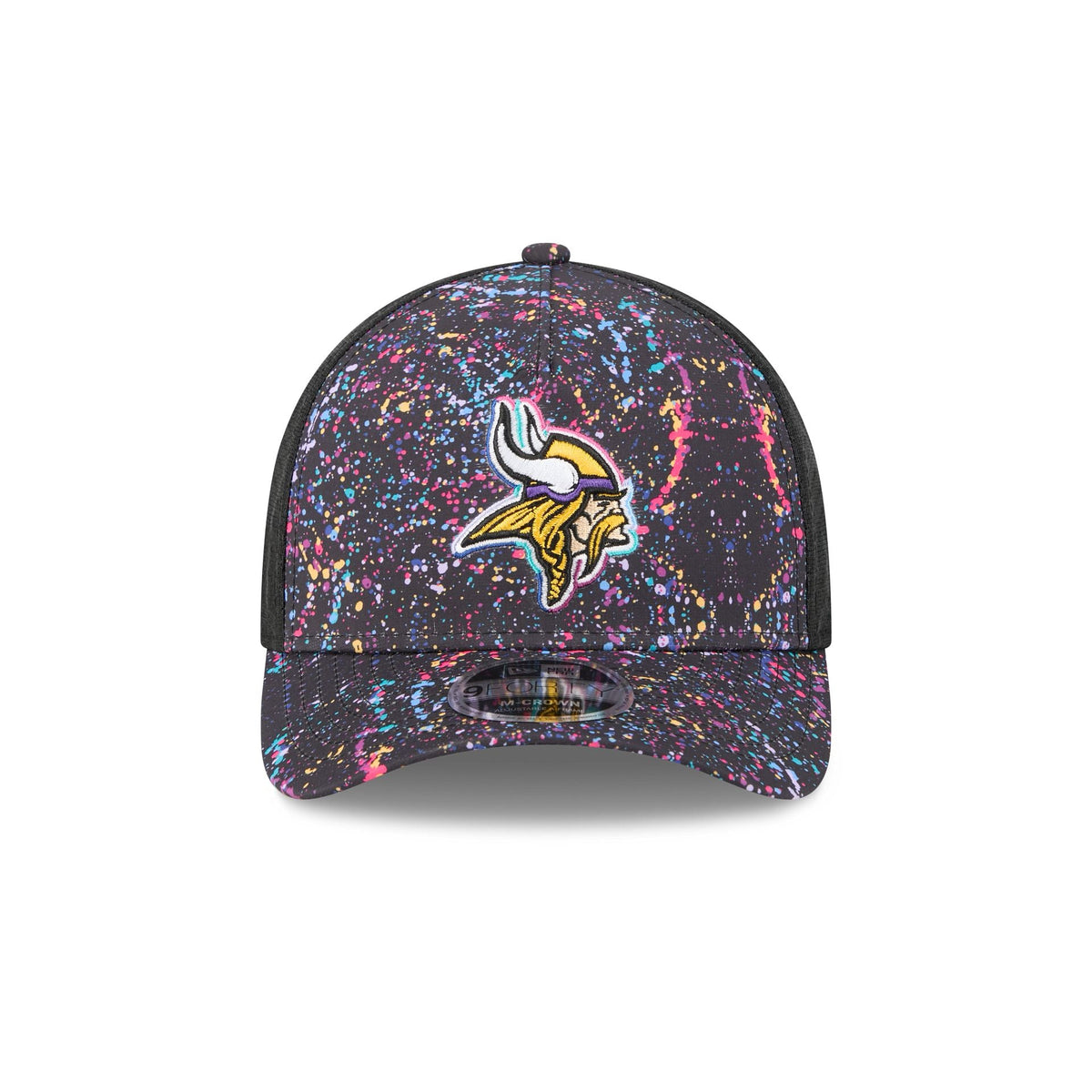 Minnesota Vikings 2025 Crucial Catch 9FORTY M-Crown A-Frame Trucker Hat