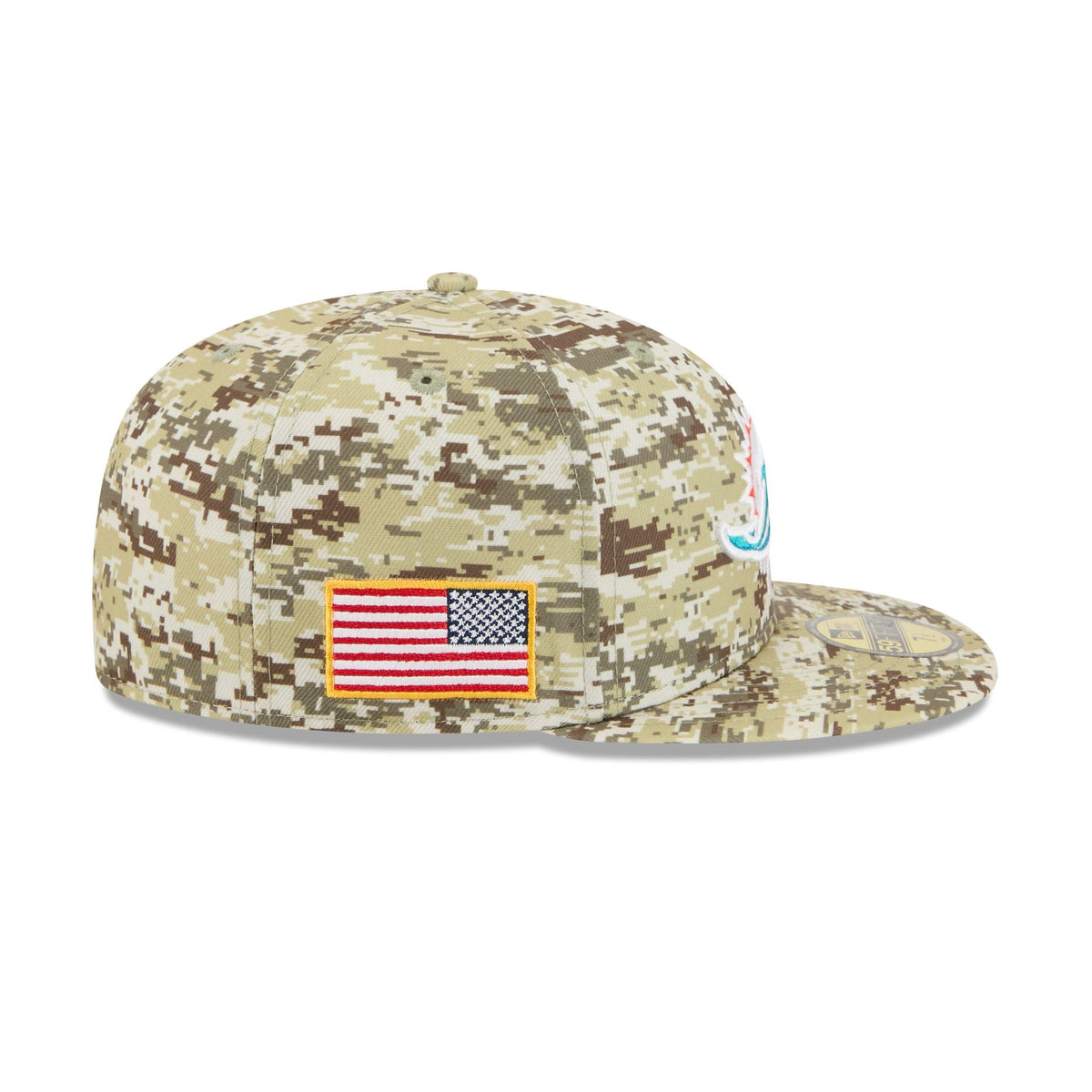 Miami Dolphins 2025 Salute to Service Fan Gear 59FIFTY Fitted Hat
