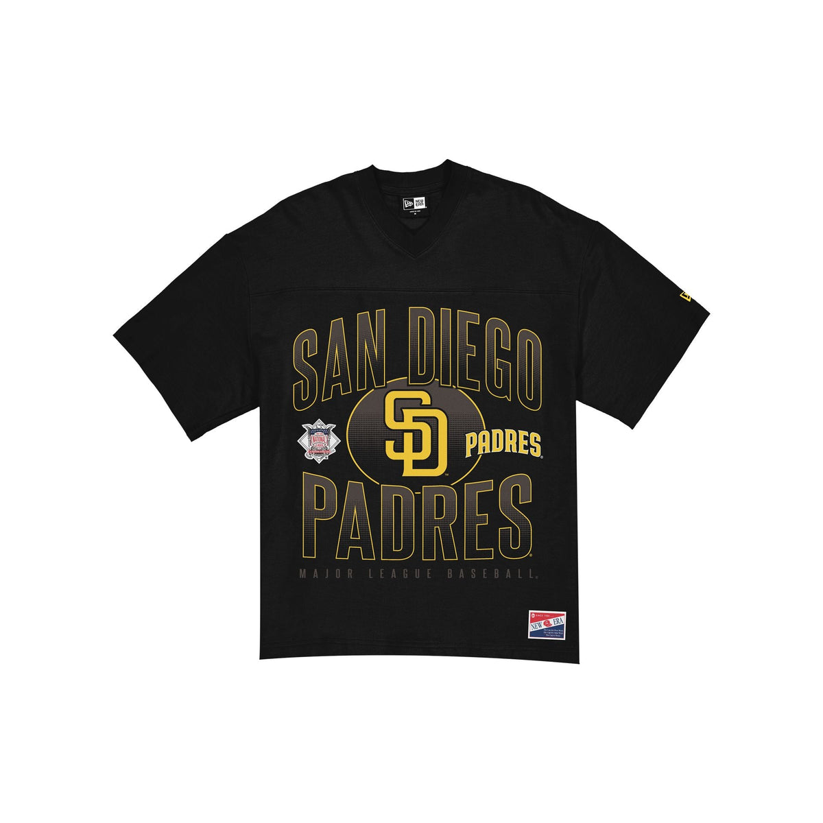 San Diego Padres Throwback Black Boxy T-Shirt