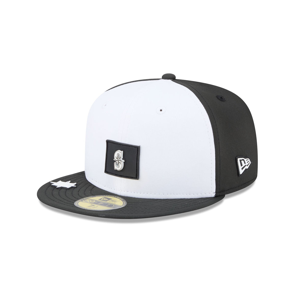 Seattle Mariners 2026 Clubhouse Black & White 59FIFTY Fitted Hat