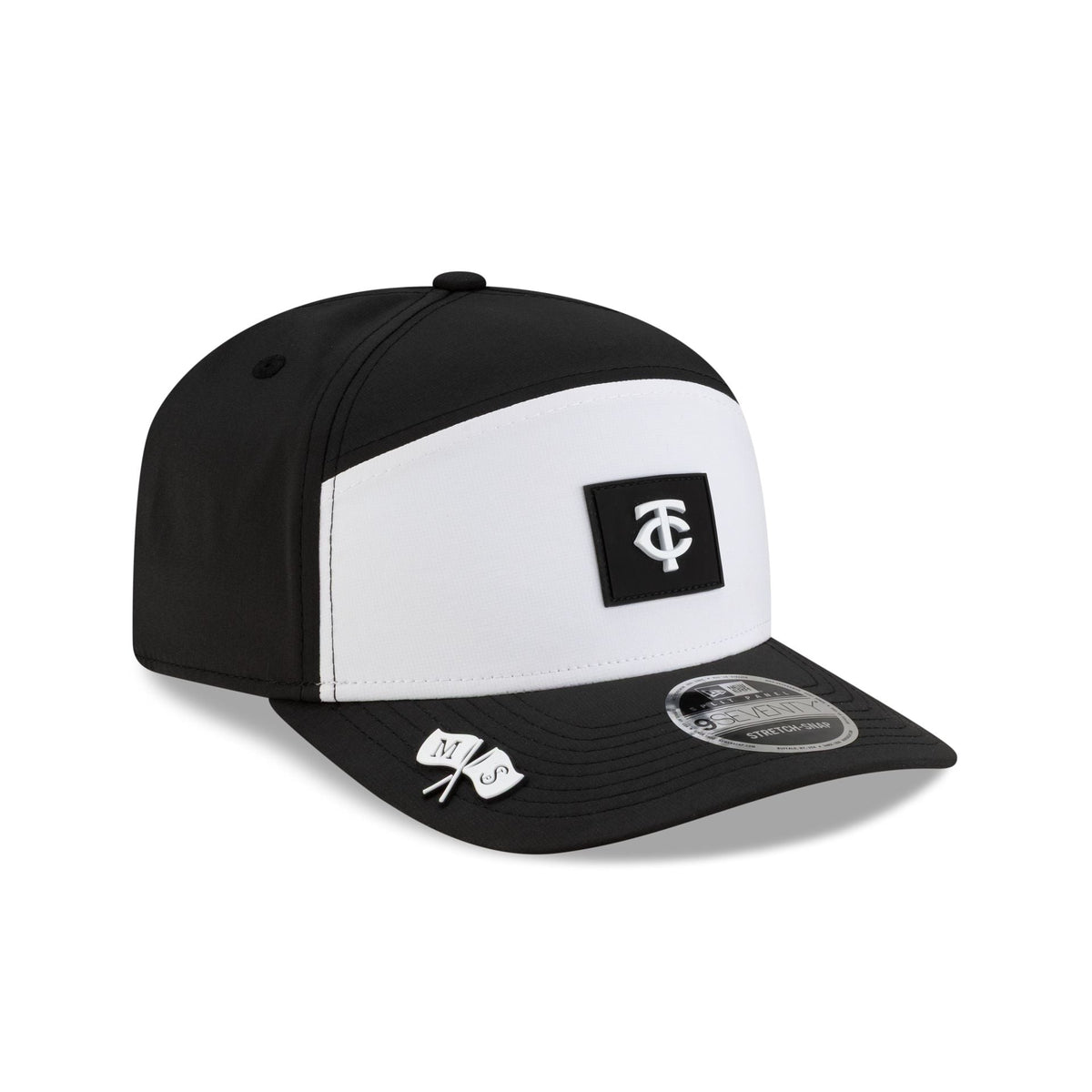 Minnesota Twins 2026 Clubhouse Black & White Split Panel 9SEVENTY Stretch-Snap Hat