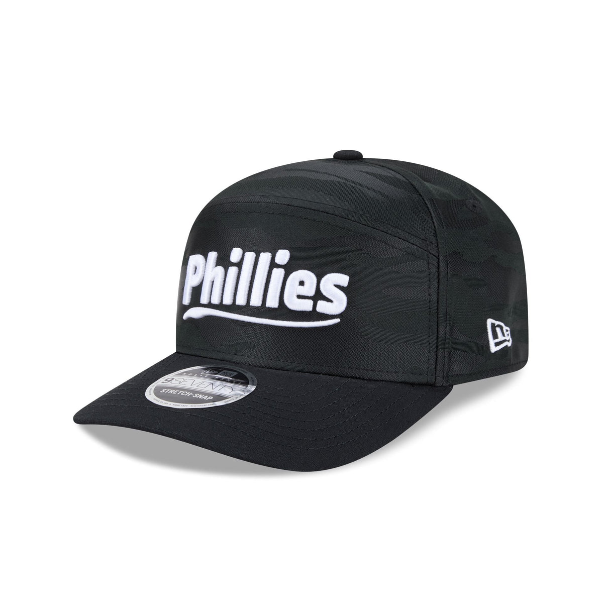 Philadelphia Phillies Black Camo Split Panel 9SEVENTY Stretch-Snap Hat