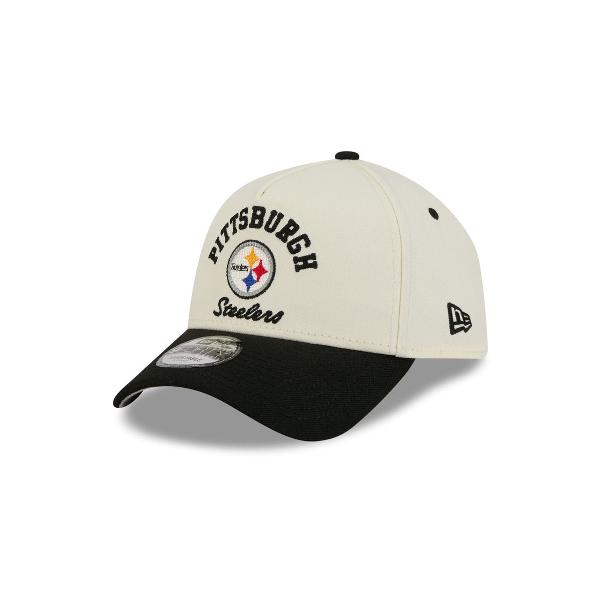Pittsburgh Steelers Chrome White Arched 9FORTY A-Frame Snapback Hat