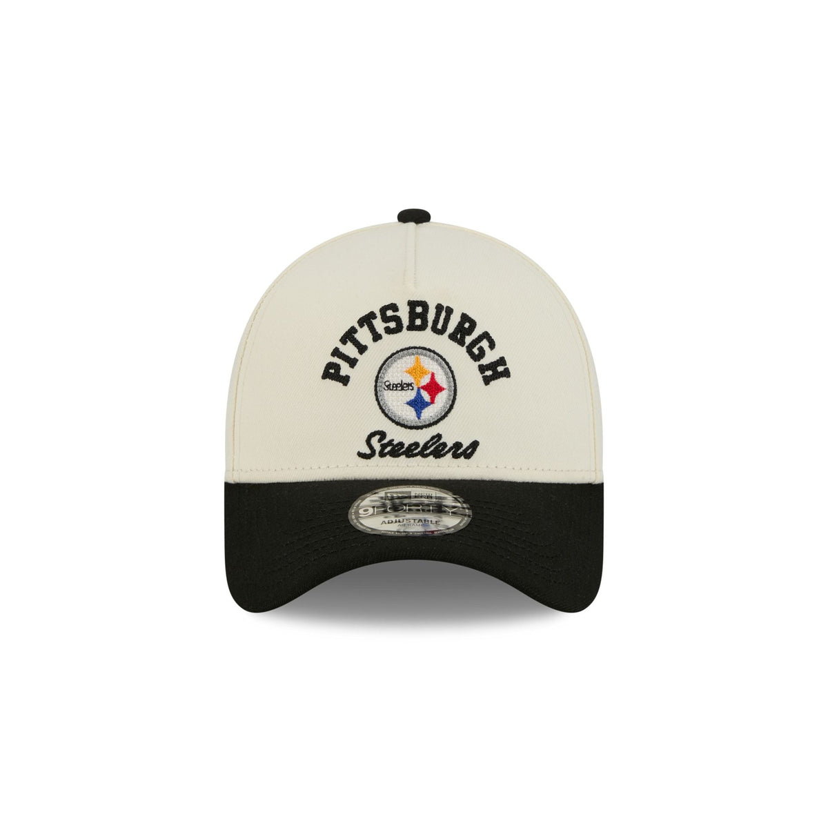Pittsburgh Steelers Chrome White Arched 9FORTY A-Frame Snapback Hat