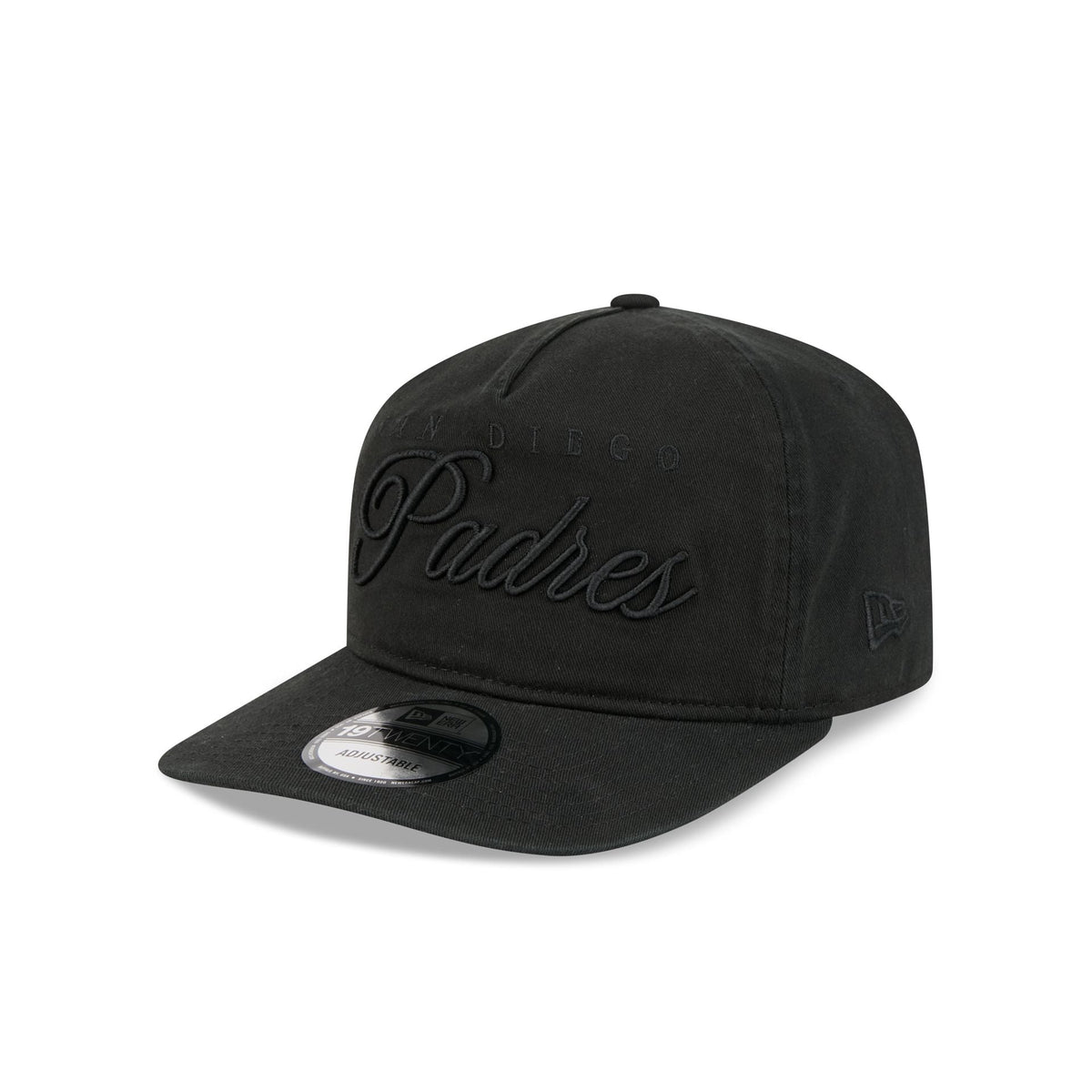 San Diego Padres All Black Scripted 19TWENTY Adjustable Hat
