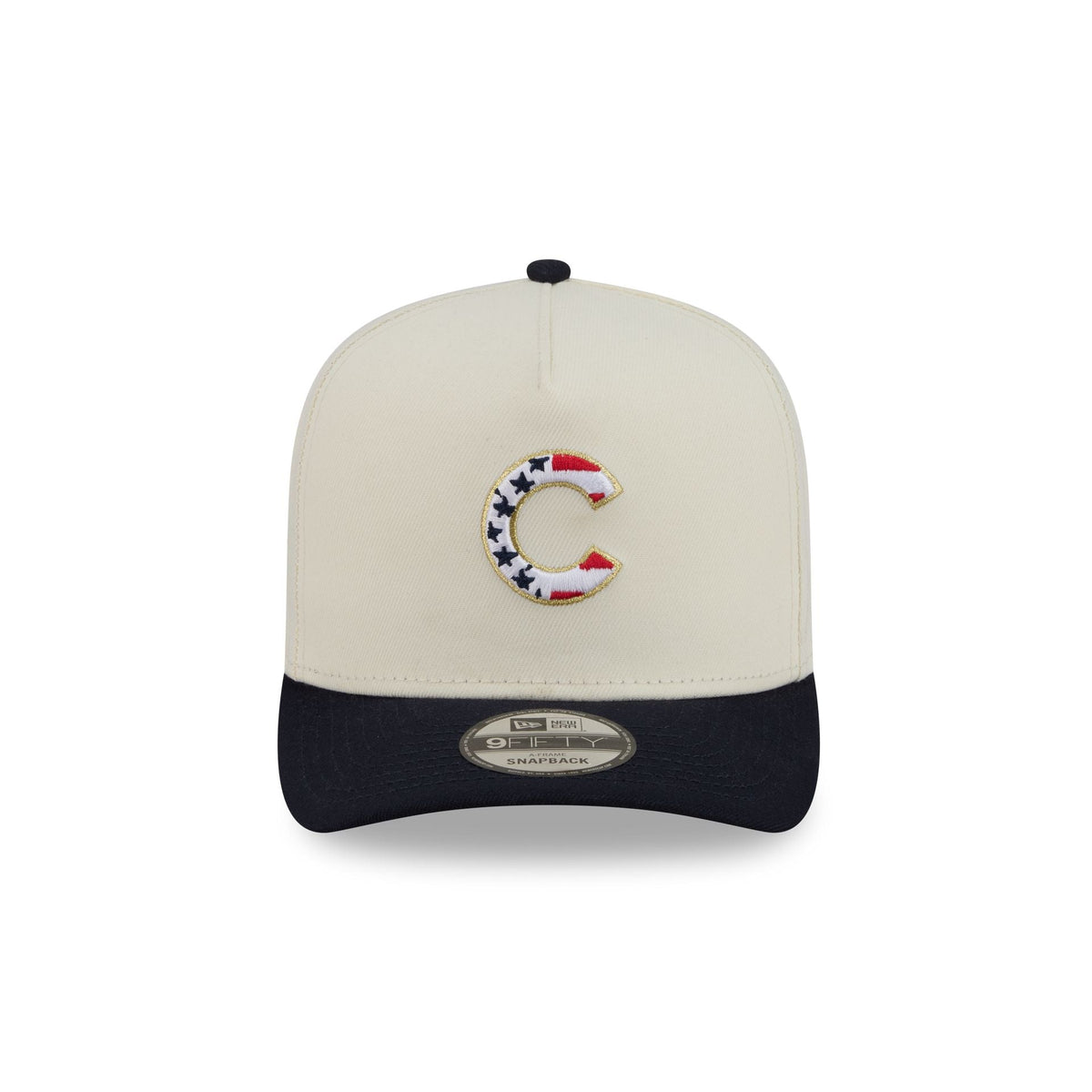 Chicago Cubs Chrome White Stars and Stripes 9FIFTY A-Frame Snapback Hat
