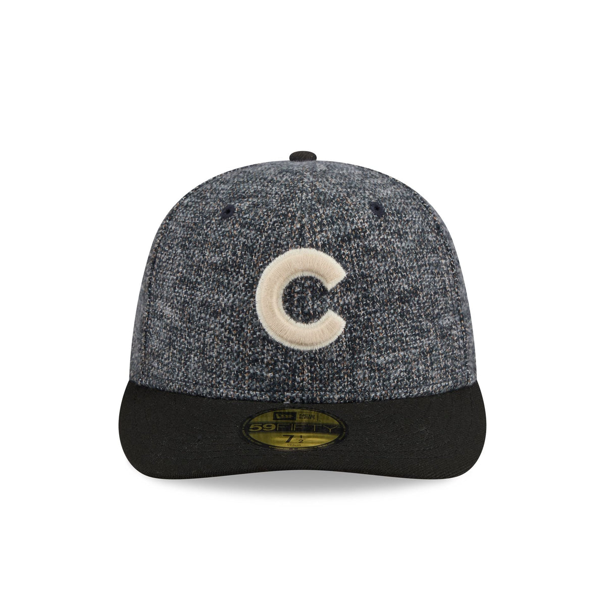 Chicago Cubs Three Looms Tweedy Cotton Black 59FIFTY Fitted Hat