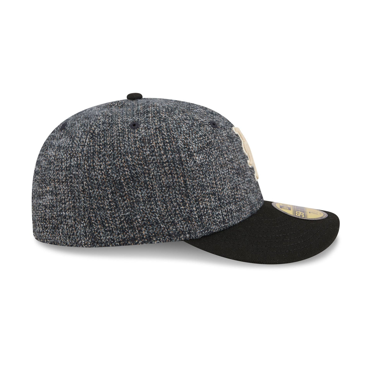 New York Mets Three Looms Tweedy Cotton Black 59FIFTY Fitted Hat