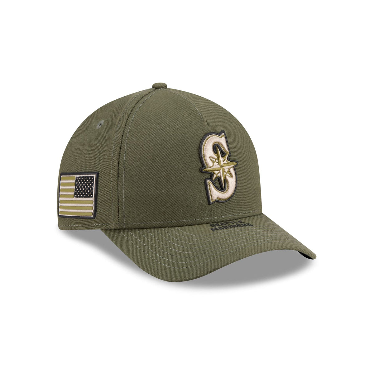 Seattle Mariners Armed Forces Day 2026 9FORTY M-Crown A-Frame Snapback Hat