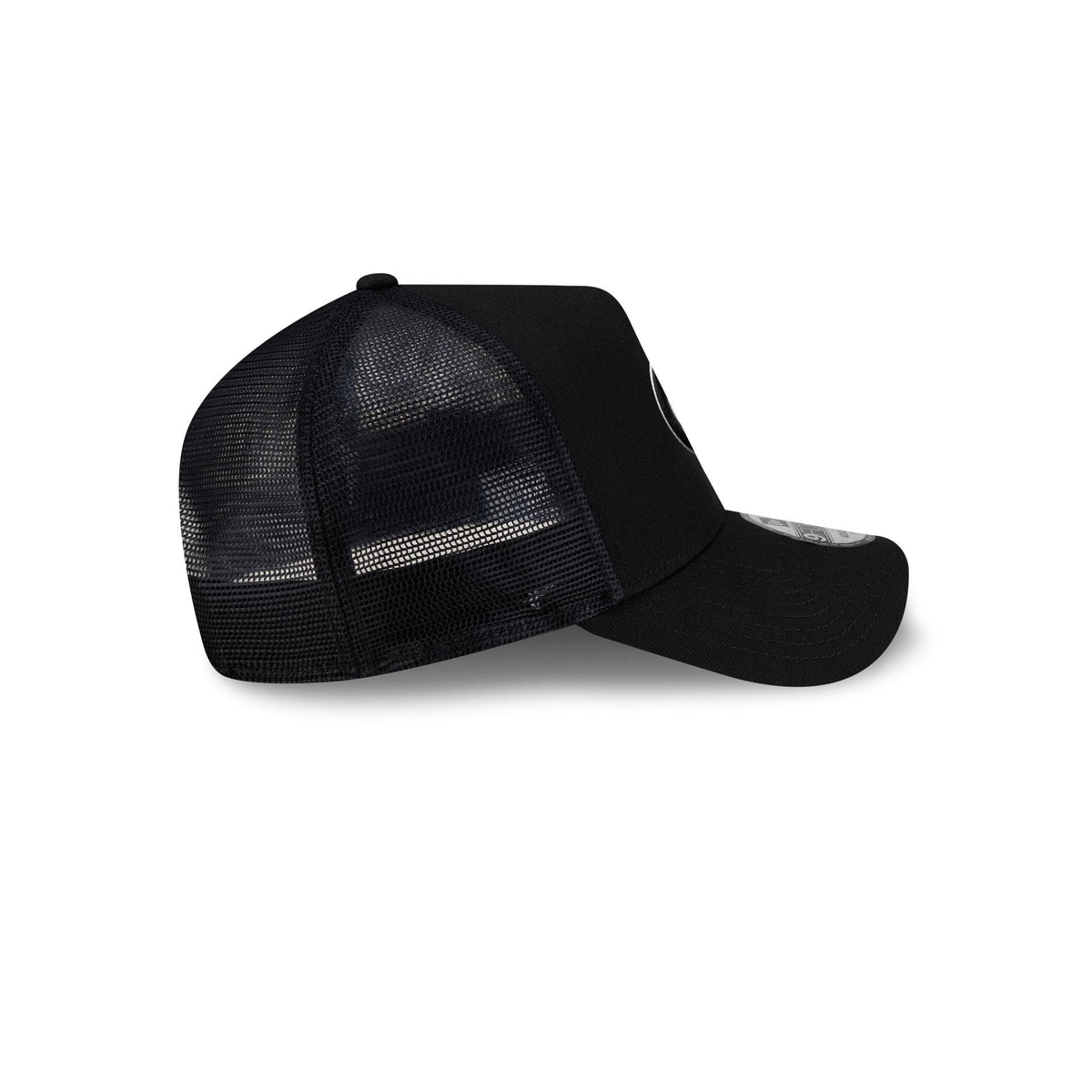 Chicago Cubs Side Script Black 9FORTY A-Frame Trucker Hat