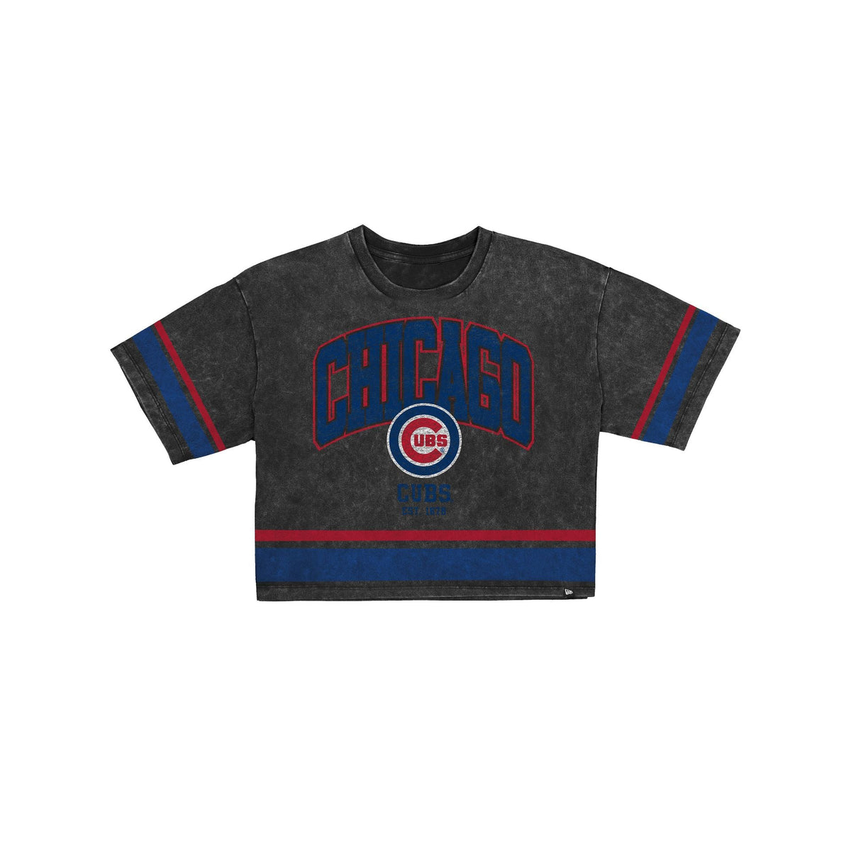 Chicago Cubs Women's Vintage Stripe Cropped T-Shirt