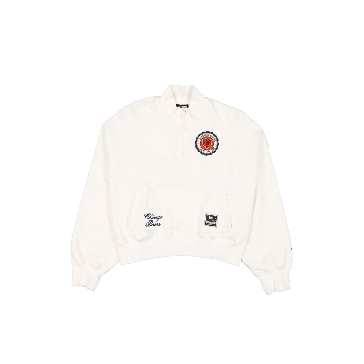 Chicago Bears Women's Chrome White Quarter Zip