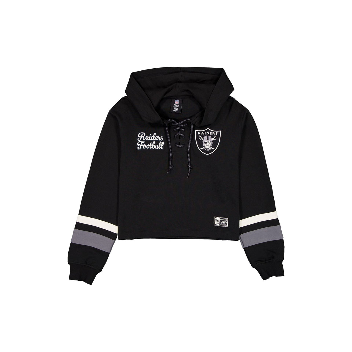 Las Vegas Raiders Women's Throwback Cropped Tie Hoodie