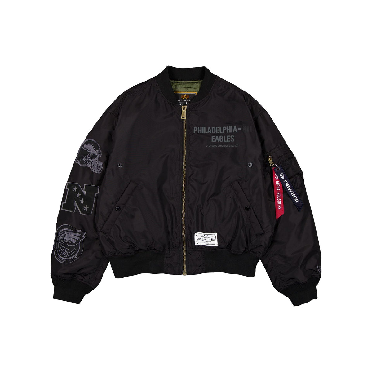 Alpha Industries x Philadelphia Eagles Black 2-in-1 MA-1 Flight Jacket + Vest