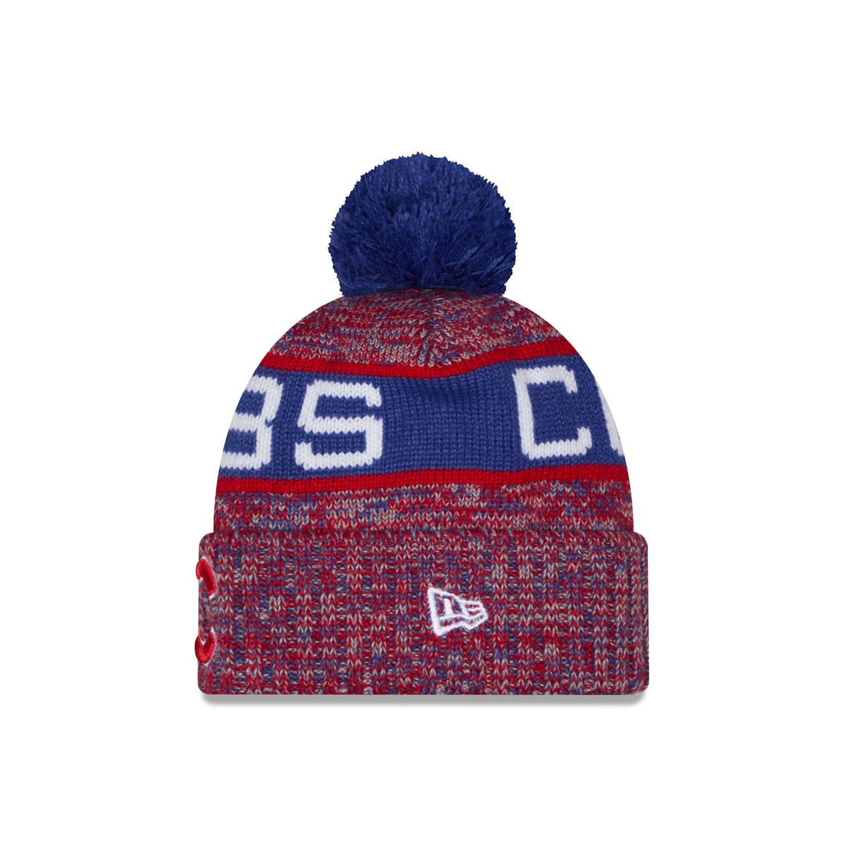 Chicago Cubs Tri Color Pom Knit Hat