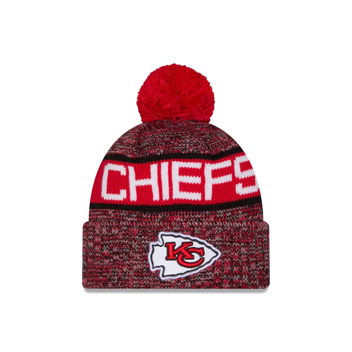 Kansas City Chiefs Tri Color Pom Knit Hat