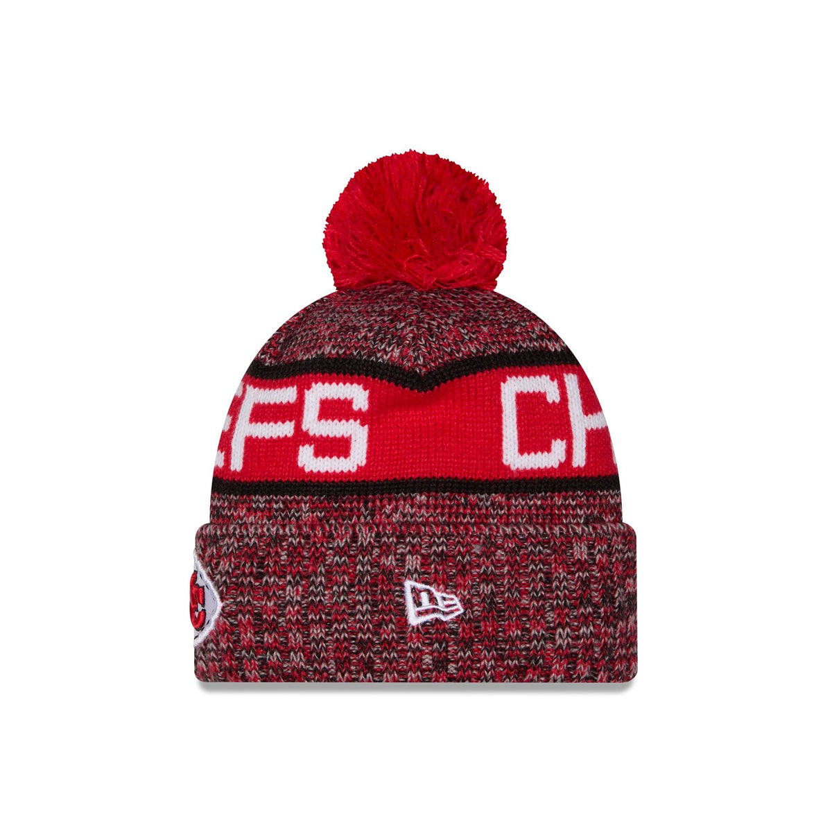Kansas City Chiefs Tri Color Pom Knit Hat