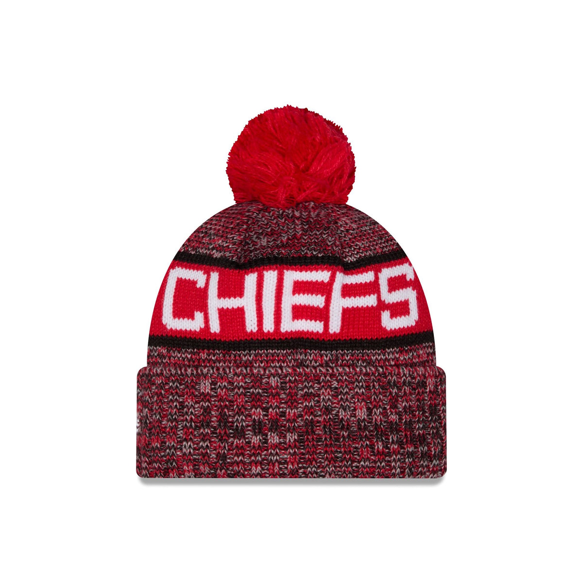 Kansas City Chiefs Tri Color Pom Knit Hat