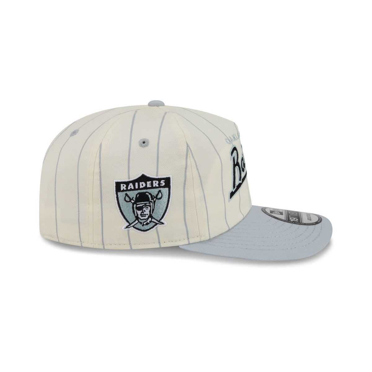 Las Vegas Raiders Chrome White Pinstripe 19TWENTY Snapback Hat