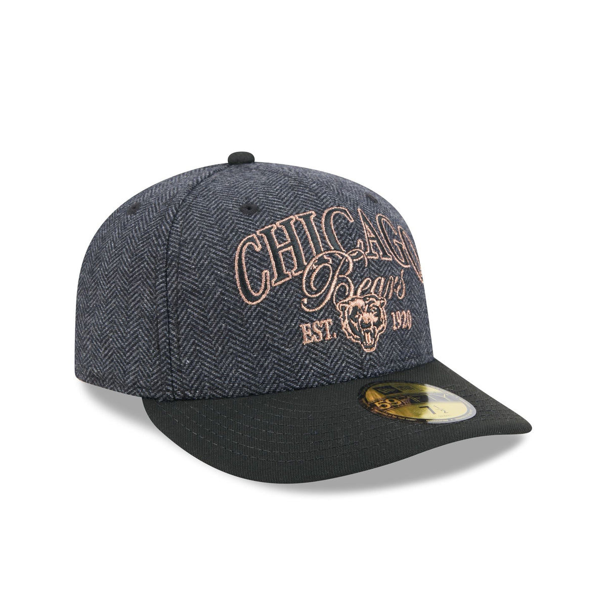 Chicago Bears Black Faux Wool 59FIFTY Fitted Hat