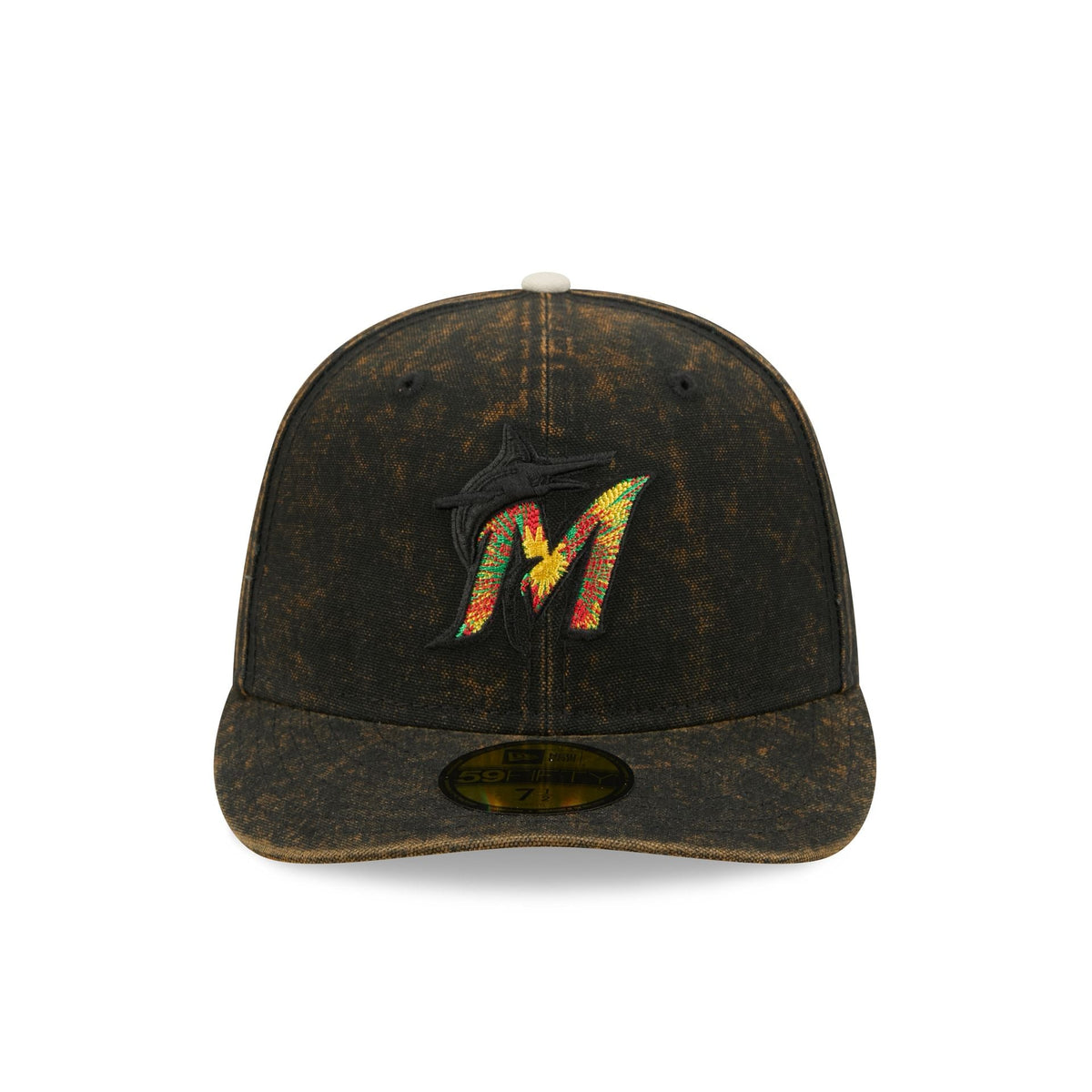 Just Caps Tie Dye Logo Miami Marlins 59FIFTY Fitted Hat