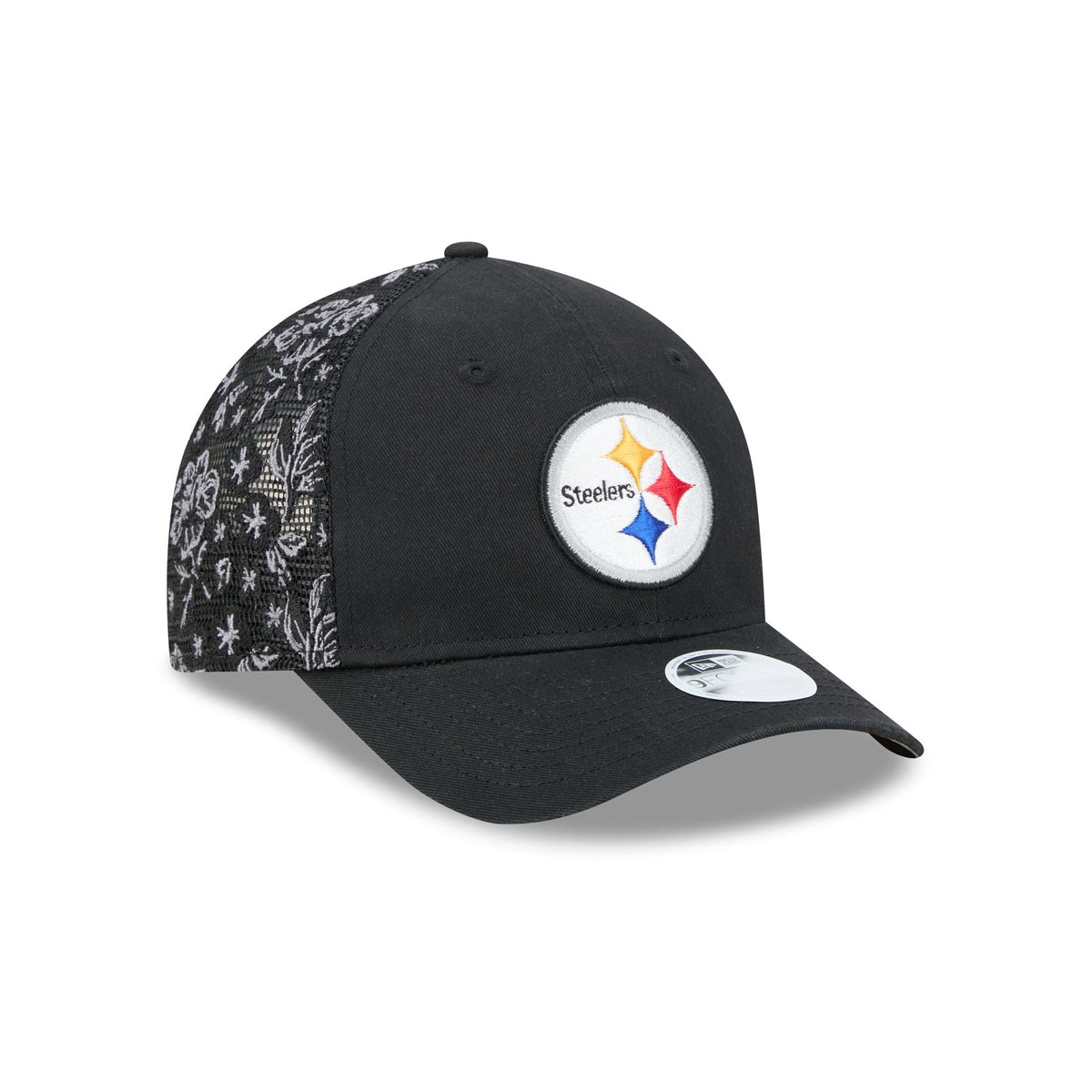 Pittsburgh Steelers Floral Mesh Women's 9FORTY M-Crown Trucker Hat
