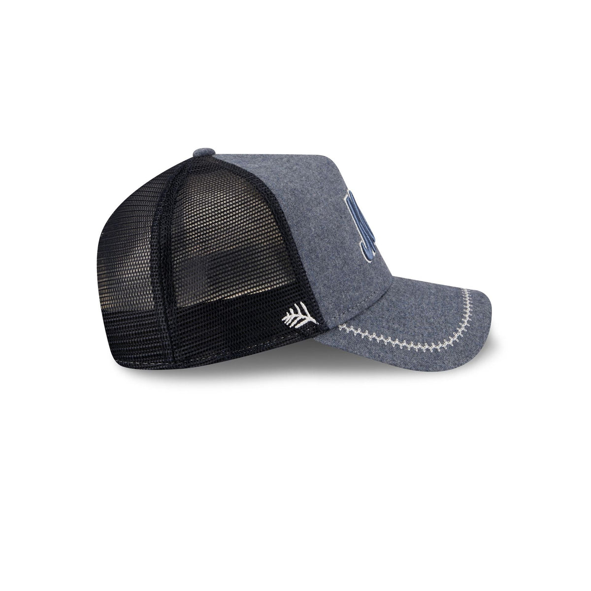 New York Mets Navy Brushed Chambray 9FORTY A-Frame Trucker Hat