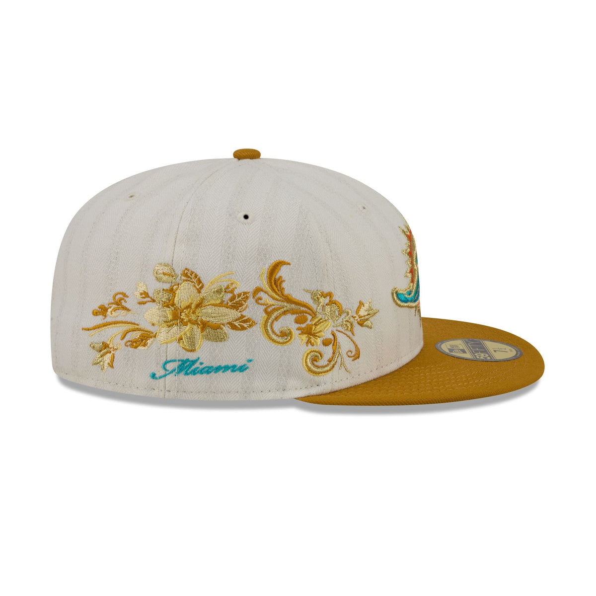 Miami Dolphins Chrome Herringbone 59FIFTY Fitted Hat