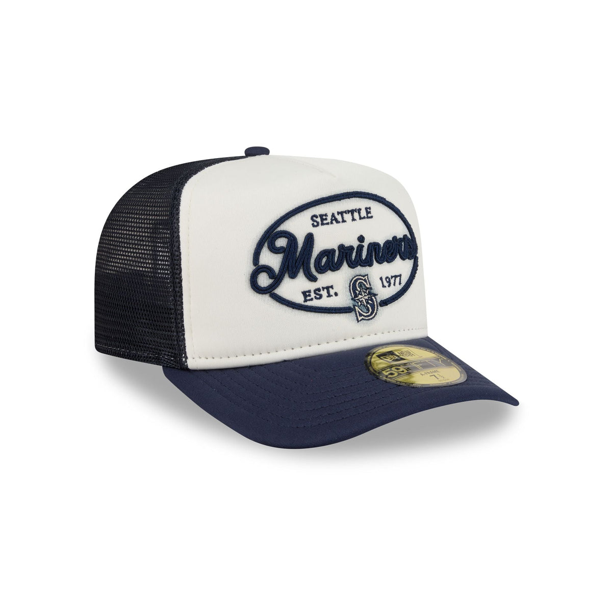 Seattle Mariners Chrome 59FIFTY Fitted Trucker Hat