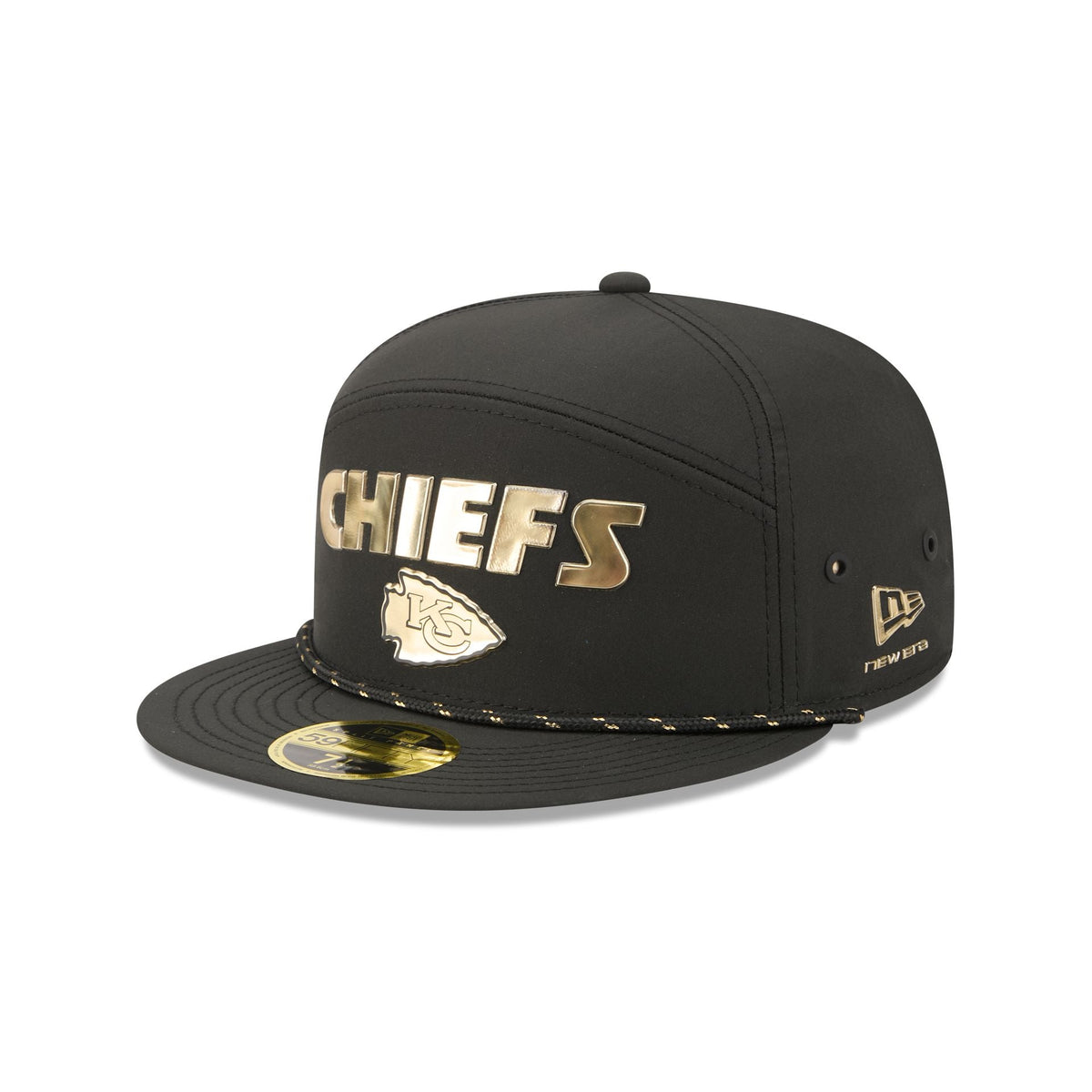 Kansas City Chiefs Gold Logo Rope Split Panel 59FIFTY Fitted Hat