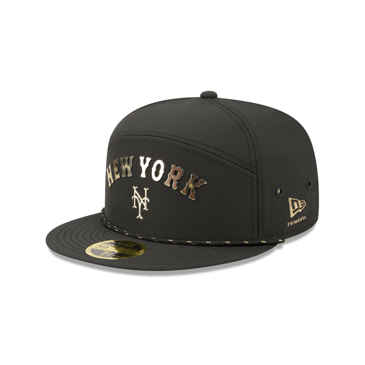 New York Mets Gold Logo Rope Split Panel 59FIFTY Fitted Hat