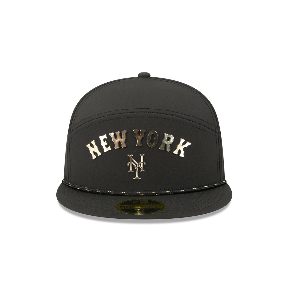 New York Mets Gold Logo Rope Split Panel 59FIFTY Fitted Hat