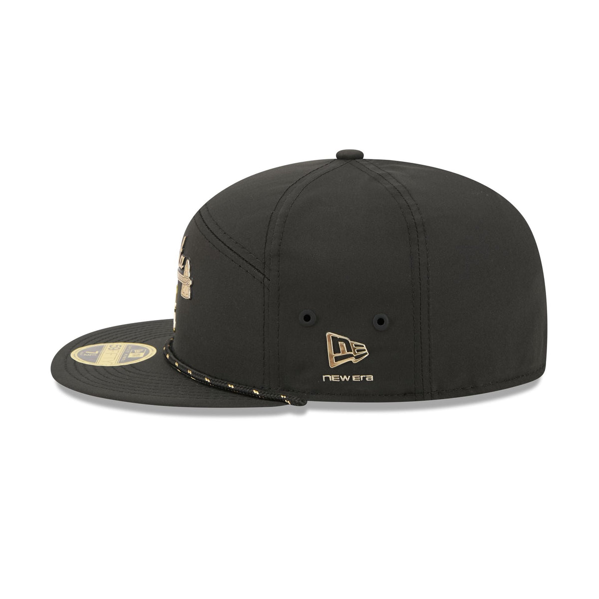 Atlanta Braves Gold Logo Rope Split Panel 59FIFTY Fitted Hat