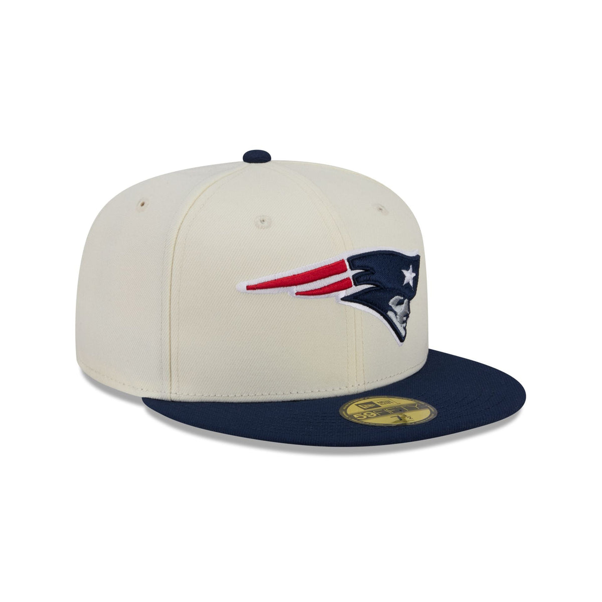 New England Patriots Chrome White Basic 59FIFTY Fitted Hat