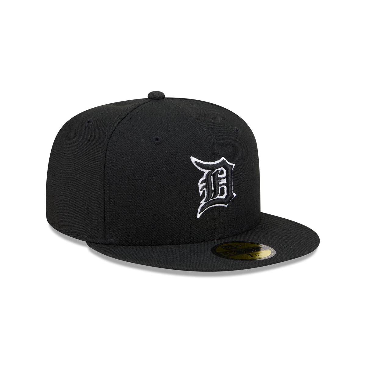 Detroit Tigers Black and White Basic 59FIFTY Fitted Hat