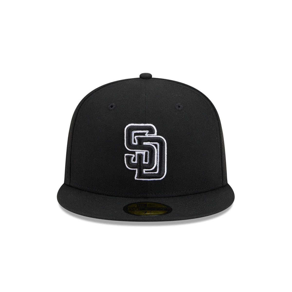 San Diego Padres Black and White Basic 59FIFTY Fitted Hat