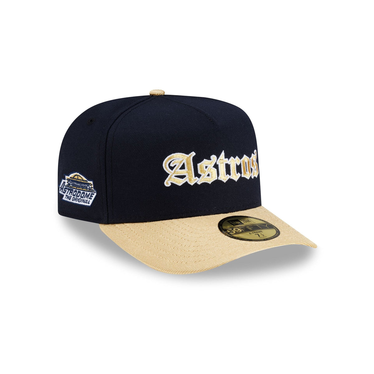 Just Caps Gothic Script Houston Astros 59FIFTY A-Frame Fitted Hat