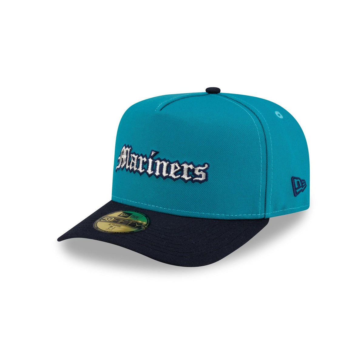 Just Caps Gothic Script Seattle Mariners 59FIFTY A-Frame Fitted Hat